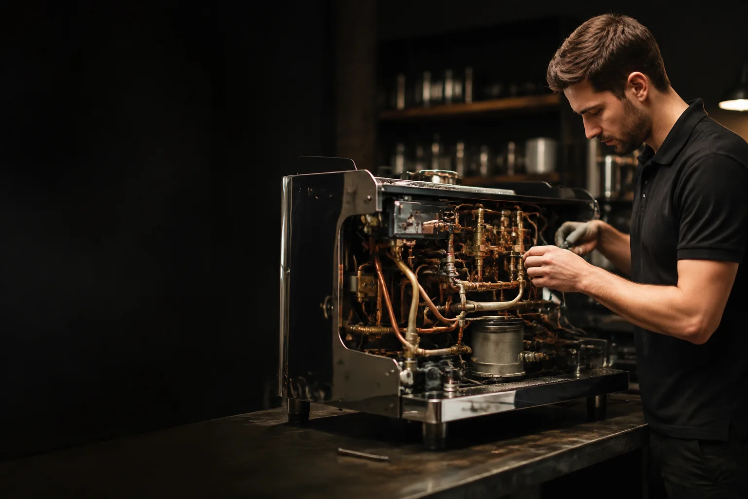 Intervention technique sur une machine à café professionnelle